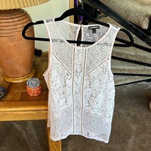 Beautiful Light Pink Lace Tank - Express